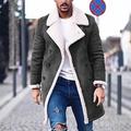 Herren Shearling-Mantel Winterjacke Wintermantel Sherpa-Jacke warm halten Windundurchlässig Täglich Ausgehen Einreihiger Verschluss Umlegekragen Strassenmode Casual Jacke Oberbekleidung Farbblock