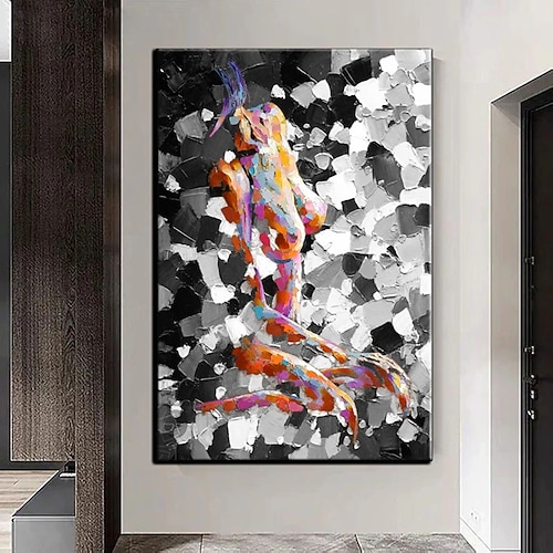 Handgefertigtes handgemaltes Ölgemälde Wand moderne abstrakte Malerei Leinwand nackte Dame Malerei Heimdekoration Dekor gerollte Leinwand kein Rahmen ungedehnt Image