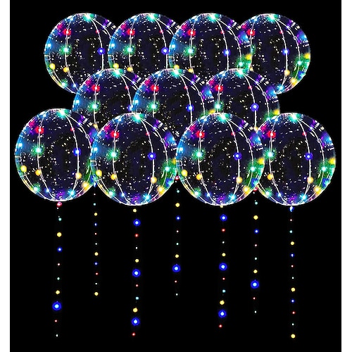 10 stücke led ballon leuchtende party 16 bunte luftballons hochzeit liefert wohnheim party dekoration transparente blase dekoration geburtstag hochzeit led luftballons lichterketten Image