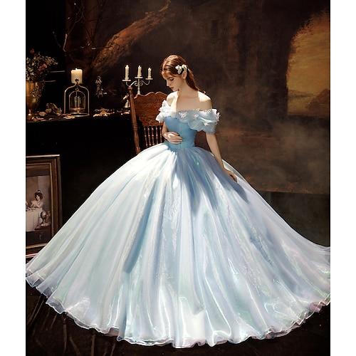 Retro Vintage Rokoko Prinzessin Kleid Ballkleid Abschlussballkleid Aschenputtel Prinzessin Shakespeare Braut Einfarbig Ballkleid Kostüm Damen Halloween Karneval Valentinstag Hochzeit Party Maskerade Image
