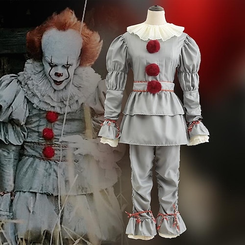 Karnevalskostüm 2026 Burlesque Clown Pennywise Karneval Cosplay Kostüm Partykostüm Es Outfits Gruseliges Kostüm Erwachsene Herren Damen Halloween Karneval Maskerade Party Leistung Einfaches Image