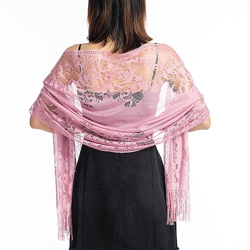Damenschalsamp;Wraps Party Hochzeit Jahrestag Kamel rot rosa Schal Blume / Herbst / Winter / Frühling / Sommer / Polyester Image