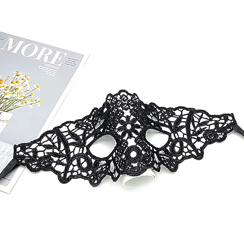 10 Stück Erwachsene Party Spitzenmaske halbes Gesicht Maskenball Damen Halloween Requisiten schwarz lustige Augenmaske