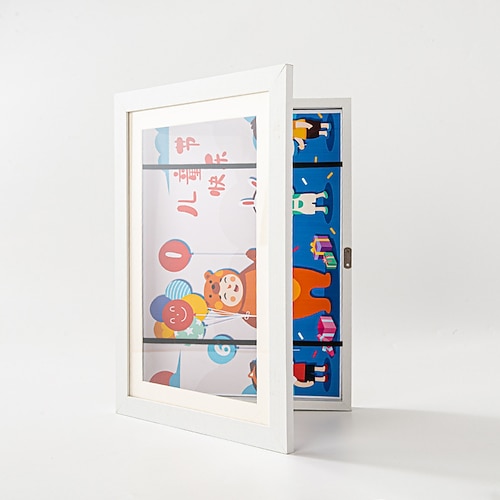 1 Stück Kinder-Kunstrahmen, Aufbewahrungszubehör, magnetische Frontöffnung, veränderbare Kinder-Kunstwerk-Bilderrahmen, Poster, 3D-Zeichnung, Gemälde, Schularbeiten, Display, Gemälde, Organizer-Box Image