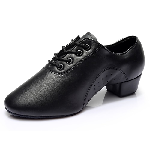 Herren Schuhe für den lateinamerikanischen Tanz Ballsaal Salsa Schuhe Übe das Trainieren von Tanzschuhen Leistung Praxis Mit Schleife Absätze Starke Ferse Schwarz