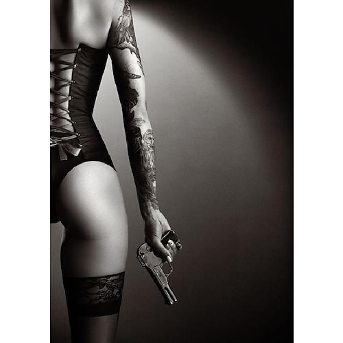 Menschen Wandkunst Leinwand sexy nackte Frauen Drucke Malerei Kunstwerk Bild Zigarette Rotwein Figur Heimdekoration Dekor gerollte Leinwand kein Rahmen ungerahmt Image