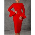 Damen Weißes Kleid abendkleider Federkleid Feder Rundhalsausschnitt Langarm Midikleid winterkleider damen kleid hochzeitsgast Schwarz Weiß Sommer Frühling