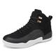 Herren Sportschuhe Sportlicher Look Hochgeschnittene Turnschuhe Basketball Schuhe Brautkleider schlicht Täglich PU Atmungsaktiv Rutschfest Tragen Sie Beweis Schnürsenkel Schwarz und weiss Schwarz