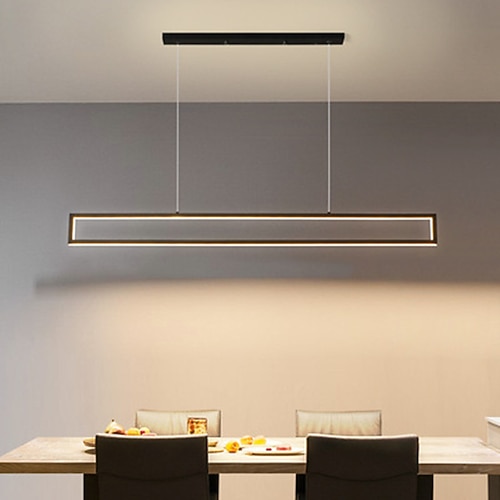 100 cm led pendelleuchte inselleuchte geometrische formen single design pendelleuchte metall künstlerischer stil moderner stil schwarz künstlerische led 110-120v 220-240v Image