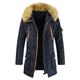 Herren puffer jacket Zip Tasche Büro Karriere Verabredung Casual Draussen Bequem Sport Winter Glatt Schwarz Armeegrün Dunkelblau Pufferjacke