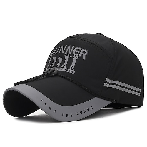 Herren Cap Basecap Kappe Schwarz Rote Polyester reflektierende Streifen Reise Strand Design Outdoor Urlaub Glatt Einstellbar Windundurchlässig Image