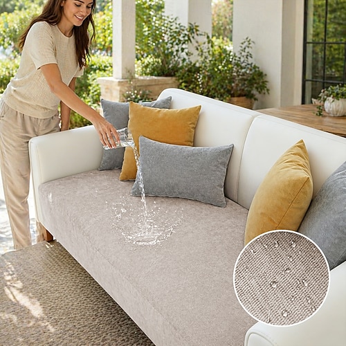 Couchbezüge wasserdichter Schnittsofabezug Bauernhaussofa Sitztuchmatte für Hunde Haustier, Pad-Schonbezüge für Zweisitzer, L-förmig, Sesselschutz, kratzfest (nicht im Set erhältlich) Image
