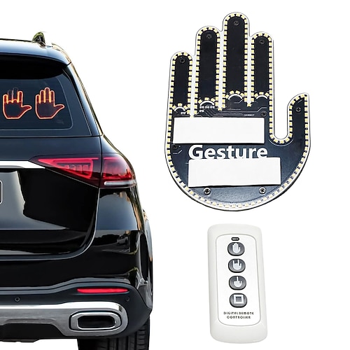 Mittelfinger-Gestenlicht mit Fernbedienung, Mittelfinger-Zubehör für Autos, leichte LKWs, lustiges Autozubehör, ideales Autogeschenk Image