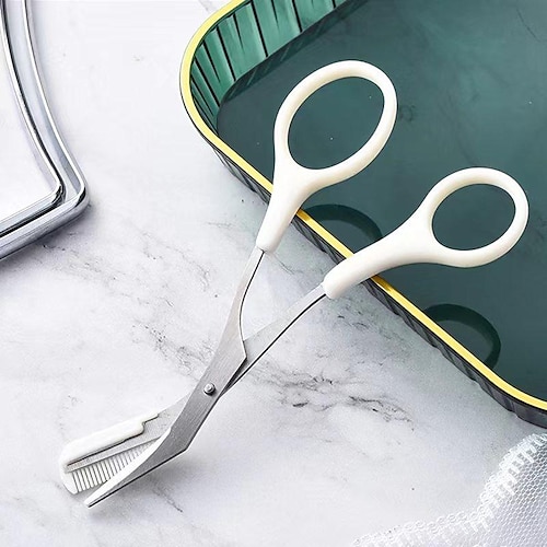 Augenbrauen Trimmer Schere mit Kamm Dame Frau Männer Haarentfernung Pflegeformung Edelstahl Augenbrauenentferner Make-up Werkzeug Image