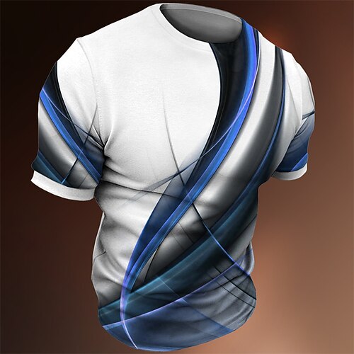 Herren T Shirt Tee Graphic Gestreift Rundhalsausschnitt Bekleidung 3D-Druck Outdoor Casual Täglich Sport Kurzarm Bedruckt Vintage Modisch Designer Image