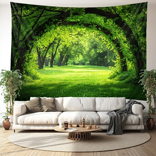Waldbäume Landschaft hängende Wandteppich-Wandkunst, große Wandteppich-Wanddekoration, Fotografie-Hintergrund, Decke, Vorhang, Zuhause, Schlafzimmer, Wohnzimmer, Dekoration Wandtuch XXL Natur Image