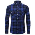 Herren Hemd Knopfhemd Flanelljacke Flanell Hemden Kariertes Hemd trachtenhemd Overshirt Weiß Wein Rote Langarm Plaid / Karomuster Kargen Frühling Herbst Outdoor Freizeitskleidung Bekleidung