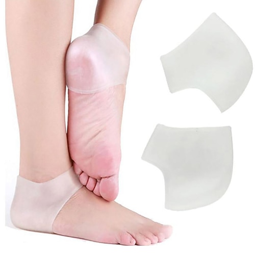 2 teile/paar fußpflege socken silikon feuchtigkeitsspendende gel fersensocken fußhautpflegeschützer anti rissige fersenschutz schmerzlinderung Image
