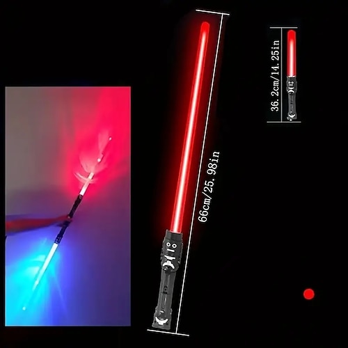 1 Stück LED-Leuchtspielzeug mit FX-Sound (bewegungsempfindlich) Einziehbares LED-Leuchtspielzeug in sieben Farben, realistischer Griff, ausziehbares Lichtset, beliebtes Geschenk für Halloween und Image