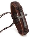 Herren Damen Lederarmbänder Klassisch Weinlese-Thema Kruzifix Modisch Einfach Leder Armband Schmuck Schwarz / Braun Für Täglich Festtage Festival