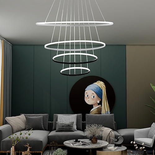 80/60/40/20 cm LED Pendelleuchte Aluminium Kreis Lackierte Oberflächen Kreis Moderne zeitgenössische 110-120V 220-240V Image