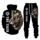 Herren Trainingsanzug Hoodies Set Gelb / schwarz Gelb Schwarz Schwarz Schwarz Schwarz Mit Kapuze Graphic Tiger 2 teilig Bedruckt Sport Natur Casual Sport 3D-Druck Strassenmode Basic