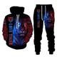 Herren Trainingsanzug Hoodies Set Gelb / schwarz Gelb Schwarz Schwarz Schwarz Schwarz Mit Kapuze Graphic Tiger 2 teilig Bedruckt Sport Natur Casual Sport 3D-Druck Strassenmode Basic