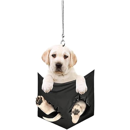 Bunte hängende Welpen-Auto-Rückspiegelverzierung – lustiges und niedliches Accessoire für Ihr Fahrzeug