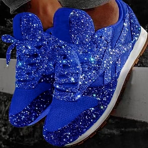 Damen Silber Glitzer Sneaker Mesh Schnürer mit bequemer Sohle Image