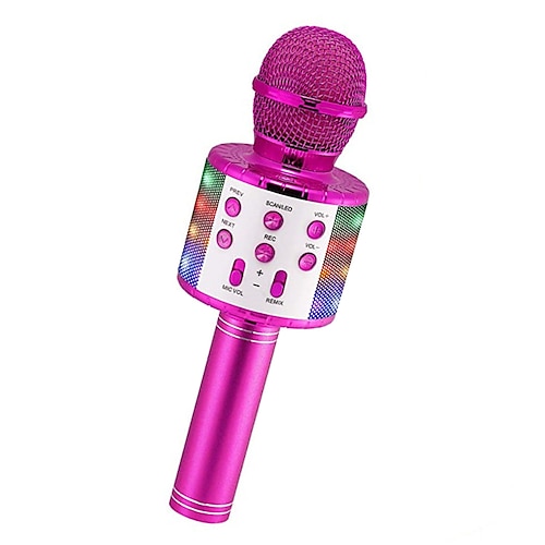 Karaoke-Mikrofon Kabelloses Karaoke-Mikrofon mit LED-Licht für Mädchen von 3-12 Jahren Weihnachtsgeschenk Spielzeug Image