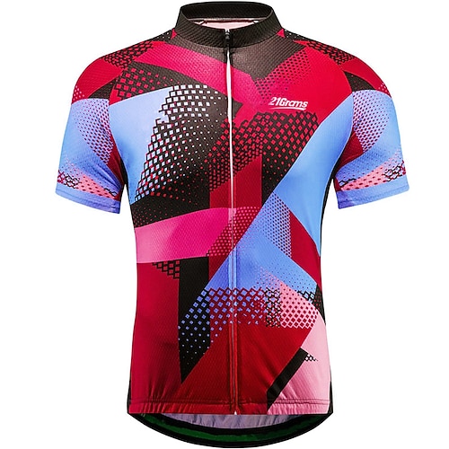 21grams Herren-Radtrikot Radsport Kurzarm Sommer-Radbekleidung mit Taschen MTB UV-Schutz Atmungsaktiv und schnell trocknend Grün/Blau Image