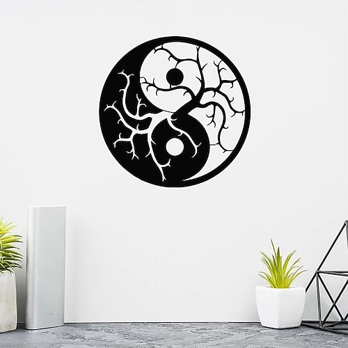 1 x Tai-Chi-Metall-Wandkunst für den Außenbereich, rostfrei, Wandskulptur, ideal für Garten, Haus, Bauernhaus, Terrasse und Schlafzimmer