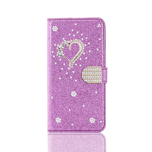 Handy Hülle Handyhüllen Für iPhone 17 Pro Max 17 Air 16 15 14 Pro Max Plus 16e 13 12 11 Pro Max Mini Brieftaschenhülle Flip-Cover Mit Ständer Bling Glitzer glänzend Strass PU-Leder Image