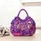 Damenhandtasche im Vintage-Stil mit Blumenstickereien – elegante blaue Tragetasche mit 3D-Rosendesign, geräumigem Innenraum und Reißverschluss – ideal für Freizeitausflüge und besondere Anlässe