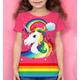 Mädchen T-Shirt Kurzarm T-Shirt Tier Regenbogen 3D-Druck Aktiv Polyester Schulanfang Freizeitskleidung kinderkleidung Bedruckt 4-12 Jahre 3D-gedruckte Grafik Regular Fit Hemd