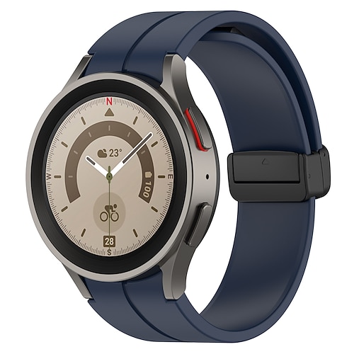 Uhrenarmband für Samsung Galaxy Watch 7/6/5/4 40/44mm, Watch 5 Pro 45mm, Watch 6 Classic 43/47mm, Watch 4 Classic 42/46mm Silikon Ersatz Gurt Magnetverschluss Schmetterlingsschnalle Frauen Männer Image