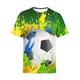 kinderkleidung Jungen World Cup T-Shirt Tee Fußball Kurzarm Baumwolle Kinder oben Casual Cool bezaubernd Sommer Dunkelgrün 2-12 Jahre