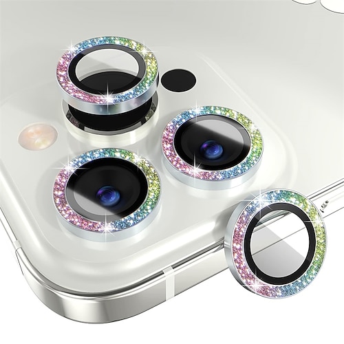 1 Set Kamera Schutzfolie Für Apple iPhone 16 iPhone 15 Pro Max Plus iPhone 14 13 12 11 Pro Max Plus Mini SE Aluminium-Legierung 9H Härte Anti-Fingerprint Diamant Kratzfest Image