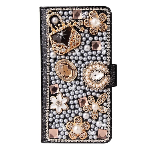 Handy Hülle Handyhüllen Für iPhone 17 Pro Max 17 Air 16 15 14 Pro Max Plus 13 12 11 Pro Max Mini Brieftaschenhülle Flip-Cover Vollschutz Bling Glitzer glänzend Stoßfest PU-Leder Image