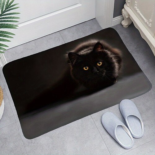 Süße Katzen-Fußmatte, Fußmatten, waschbare Teppiche, Küchenmatte, rutschfester, ölbeständiger Teppich, Innen- und Außenmatte, Schlafzimmer-Dekoration, Badezimmermatte, Eingangsteppich Image