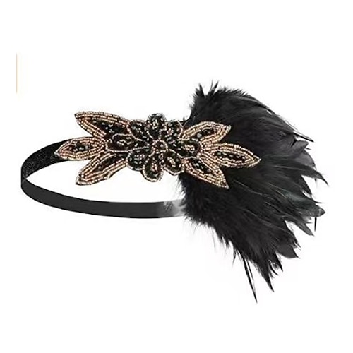 Kopfbedeckung Flapper Stirnband Federn Stirnband Retro Vintage 1920s Aleación Für Der große Gatsby Cosplay Karneval Damen Modeschmuck Modeschmuck