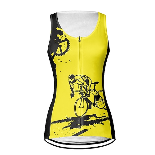 Damen Fahrradweste Radtrikot Grafik Lustig Ärmellos Fahhrad Weste / Gilet Trikot Oberteil mit 3 Gesäßtaschen Mountainbike MTB Straßenradsport Schnelltrocknend Rückentasche Feuchtigkeitsableitend Image
