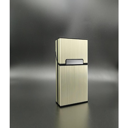 Zigarettenetui aus Aluminiumlegierung, 20 Kapazitäten, feuchtigkeits- und bruchfest, einzigartiges Geschenk für Männer, Konstruktion aus Metall-Aluminium-Legierung, stilvoll und kreativ Image
