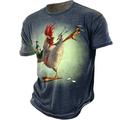 Herren Übergröße T Shirt Groß und hoch Graphic Rundhalsausschnitt Bedruckt Kurzarm Frühling Sommer Vintage Strassenmode Komfortabel Casual Sport Oberteile