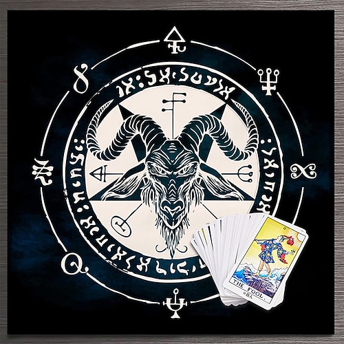 Tarot-Tischdecke für Spiele, Altardecke, Hexerei-Astrologie-Dekor, Orakelkarten-Unterlage, Tarot-Matte, Hexer-Dekor, Partygeschenke, Party-Geschenk-Dekor, Partyzubehör, magische Kunst, Wahrsagerei Image