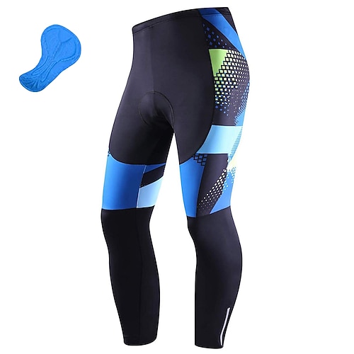 Herren Geometrisch Fahrradhose Fahhrad Unterteile Mountainbike MTB Straßenradsport Sport 3D-Polster Radfahren Schnelltrocknend Feuchtigkeitsableitend Gelb Rot Spandex Bekleidung Fahrradbekleidung