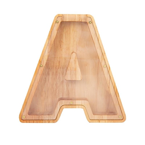 DIY-Sparschwein aus Holz für Jungen und Mädchen, Buchstaben-Spardose, Spardose aus Holz, Sparschwein aus Holz, Geschenk zum Kindergeburtstag, Weihnachtsgeschenk Image