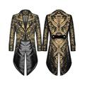 Herren Casual Blazer Schwarz Gold Vampir Gothic Plus Size Jacke Showman Smoking Frack Kleid Gehrock Steampunk viktorianisch 2024