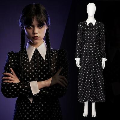 Wednesday Addams Wednesday Kleid Cosplay Kostüm Cosplay Film Cosplay for Damen Erwachsene Karneval Maskerade
