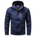 Herren Fleecejacke Hoodie Jacke Outdoor Freizeitskleidung warm Tasche Herbst Winter Glatt Modisch Strassenmode Mit Kapuze Kurz Schwarz Dunkelblau Jacken